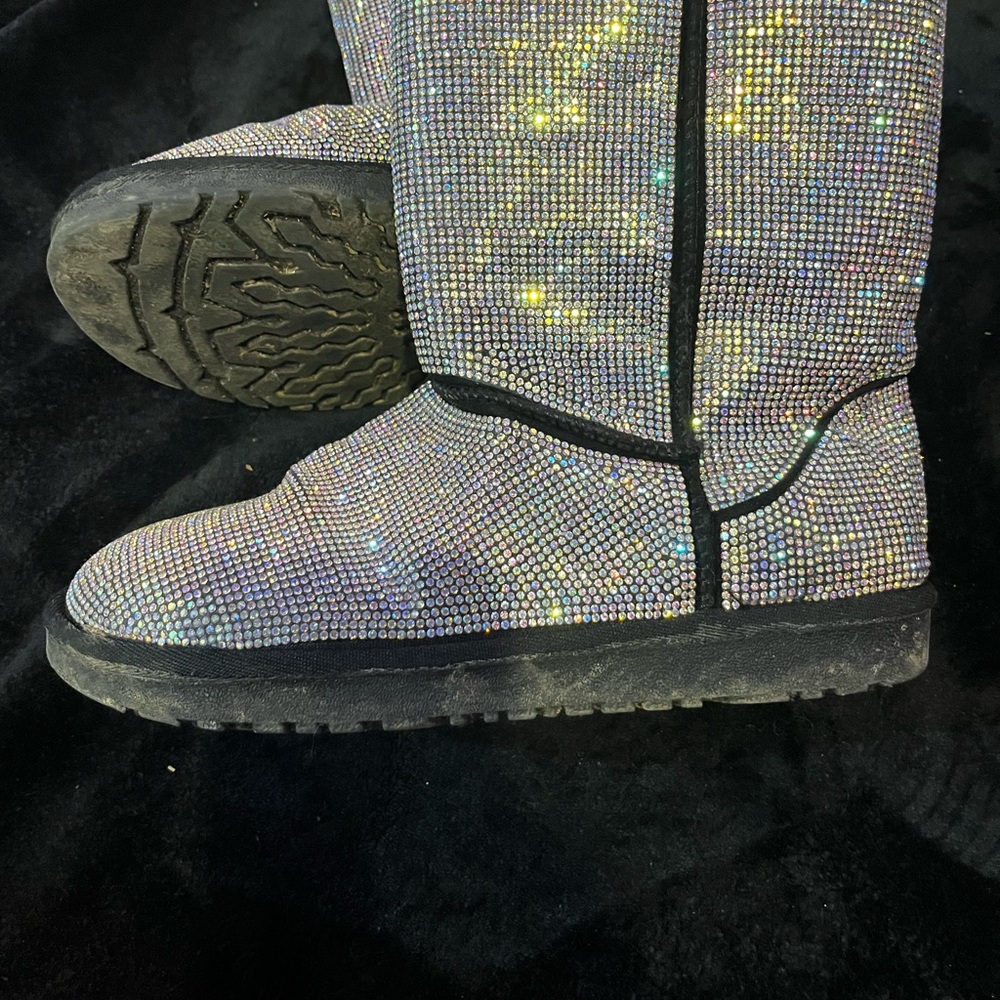Sparkling bling bling rhinestone Women's Winter Boots - Picture 2 of 6